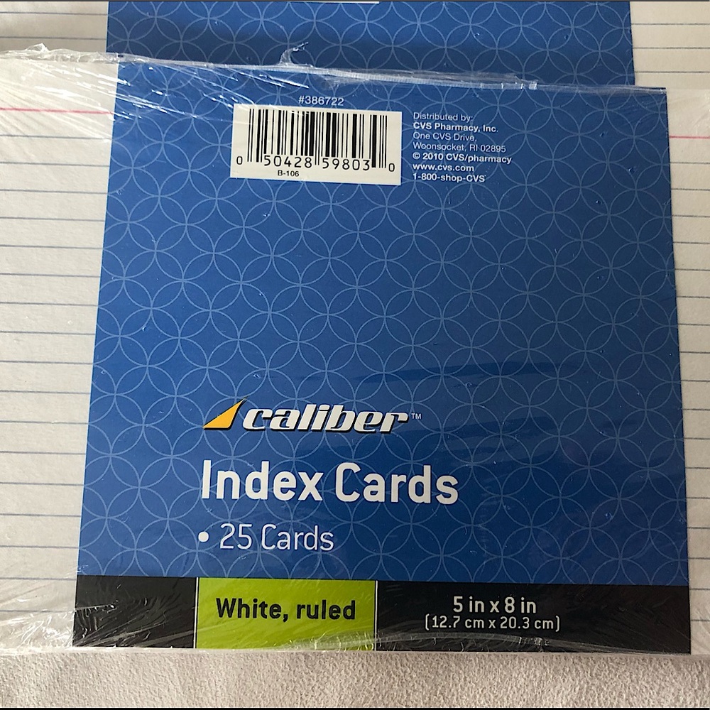 💙 5 Packs Caliber Ruled Index Cards 💙 - Picture 2 of 4